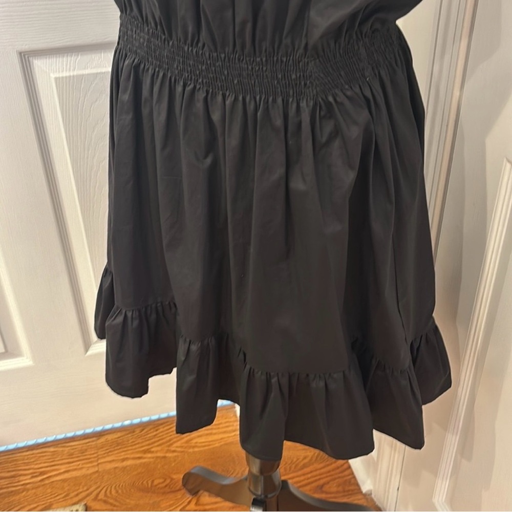 MONICA NERA Black Cotton High Neck Halter Dress Women's size 6 Medium